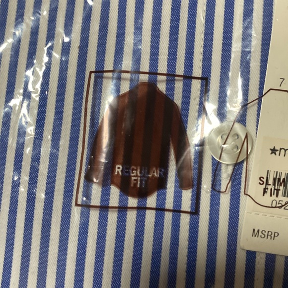 Blue and white stripes mk elegant dress shirt - Picture 8 of 10